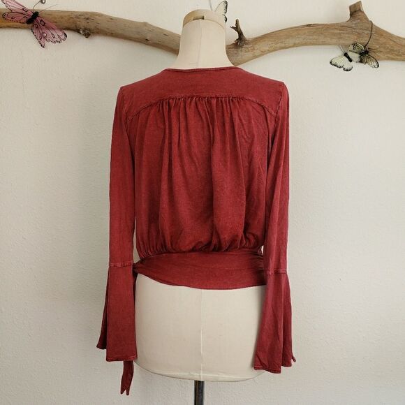 Anthropologie deletta rust colored long sleeve top - Picture 3 of 8